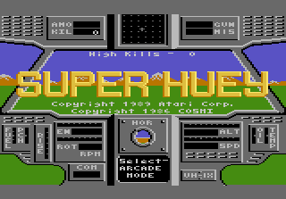 Super Huey UH-IX title screen for Atari 7800